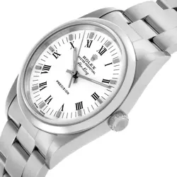 Rolex Air King White Dial Smooth Bezel Steel Mens Watch 14000