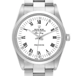 Rolex Air King White Dial Smooth Bezel Steel Mens Watch 14000