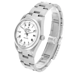 Rolex Air King White Dial Smooth Bezel Steel Mens Watch 14000