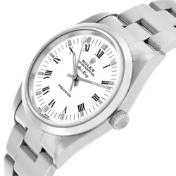 Rolex Air King White Dial Smooth Bezel Steel Mens Watch 14000