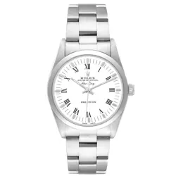 Rolex Air King White Dial Smooth Bezel Steel Mens Watch 14000