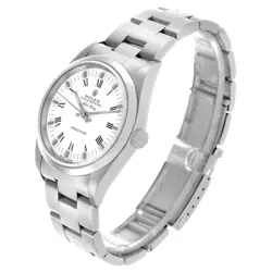 Rolex Air King White Dial Smooth Bezel Steel Mens Watch 14000