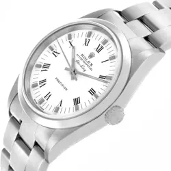 Rolex Air King White Dial Smooth Bezel Steel Mens Watch 14000