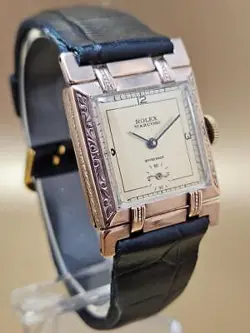 VINTAGE & FINE ROLEX MARCONI HAND WINDING GOLDEN FINE CASE 1940'S  WRISTWATCH