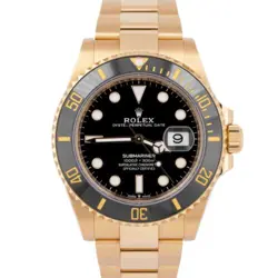 MINT PAPERS ROLEX SUBMARINER DATE 41 18K YELLOW GOLD BLACK WATCH 126618 LN BOX
