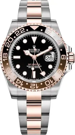 ROLEX GMT-MASTER II ROOT BEER ROSE GOLD & STAINLESS STEEL DRESS WATCH ON SALE