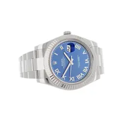 Rolex Datejust 41 Stainless Steel Blue Dial 41mm 116334 Fluted Oyster Full Set