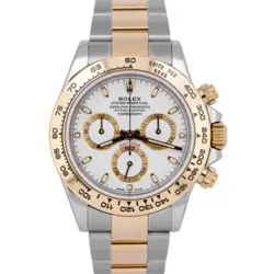 MINT PAPERS ROLEX DAYTONA COSMOGRAPH 40MM WHITE 18K YELLOW GOLD STEEL 116503 BOX