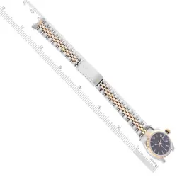 ROLEX DATEJUST STEEL YELLOW GOLD BLACK DIAL LADIES WATCH 69173
