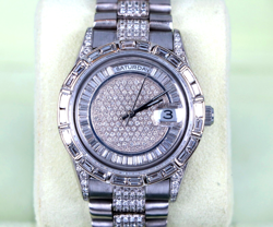 ROLEX PRESIDENTIAL DAY-DATE 36MM 18K GOLD DOUBLE QUICKSET AM DIAMOND WATCH 18239