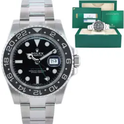 MINT 2018 PAPERS ROLEX GMT MASTER II 116710 STEEL CERAMIC 40MM BLACK WATCH BOX