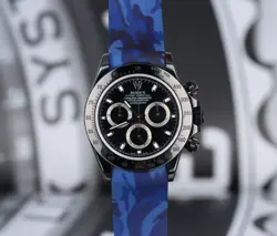 Rolex 116520 Cosmograph Daytona Racing Stealth Blue Camo Bespoke Pure Black