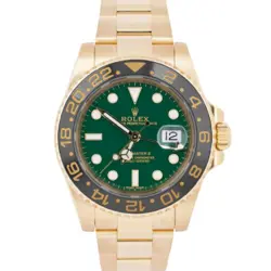 MINT 2018 PAPERS ROLEX GMT-MASTER II GREEN DIAL 18K YELLOW GOLD 40MM 116718 BOX