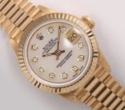 WATCH-18K FLUTED BEZEL-WHITE