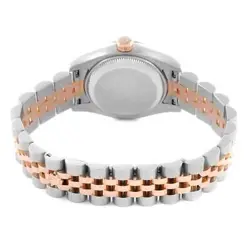 ROLEX DATEJUST STEEL ROSE GOLD BLACK DIAMOND DIAL LADIES WATCH 179171