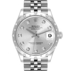 ROLEX DATEJUST MIDSIZE STEEL WHITE GOLD DIAMOND DIAL WATCH 278344 BOX CARD