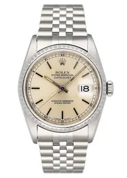 ROLEX OYSTER PERPETUAL DATEJUST 16220 SILVER DIAL MENS WATCH