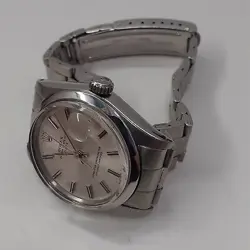 ROLEX DATE 34 MM STEEL OYSTER SILVER DIAL AUTOMATIC WATCH 1500 CIRCA 1972