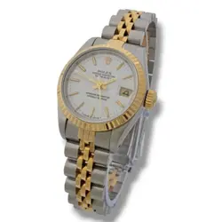 ROLEX DATEJUST 69173 LADIES AUTOMATIC WATCH 26MM 18K GOLD / STEEL WHITE DIAL