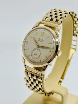 ROLEX PRECISION 9CT GOLD MANUAL WIND GENTS VINTAGE WATCH 32MM