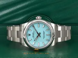 Rolex Oyster Perpetual "Tiffany" RARE Turquoise Blue in Superalloy 904L 277200