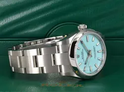 Rolex Oyster Perpetual "Tiffany" RARE Turquoise Blue in Superalloy 904L 277200