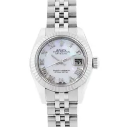 ROLEX DATEJUST 179174NR WHITE SHELL ROME G NUMBER SECOND HAND WOMEN