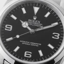 ROLEX EXPLORER I 14270 BLACK T NUMBER SECOND HAND MENS