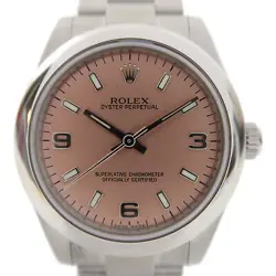 ROLEX OYSTER PERPETUAL 31MM AUTOMATIC WATCH 177200 STAINLESS STEEL PINK
