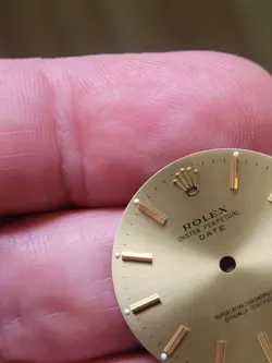 Rolex 100% original gold Dial for 34mm Date Watch Quick-Set 15000 series