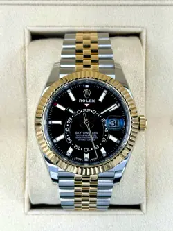 2022 ROLEX SKY-DWELLER 42MM 326933 TWO-TONE JUBILEE BLACK DIAL