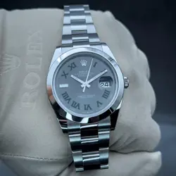 2024 Rolex DateJust 126300 41mm Wimbledon Dial Slate Grey Oyster BOX & PAPERS