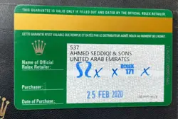 Authentic Rare Rolex - 126333 Date Just Card  037FT638  For Rolex Watches R150