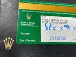 Authentic Rare Rolex - 126333 Date Just Card  037FT638  For Rolex Watches R150