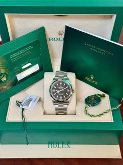 ROLEX EXPLORER 124270 SILVER OYSTER BRACELET WITH SILVER BEZEL