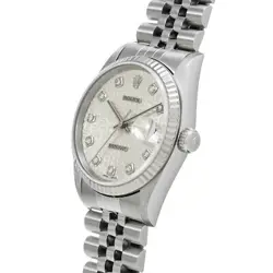 Rolex 0 Datejust 16234G A Number Manufactured Around 1999 Silver Computer Diamon