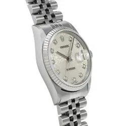 Rolex 0 Datejust 16234G A Number Manufactured Around 1999 Silver Computer Diamon