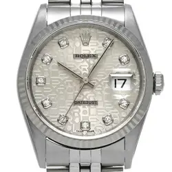 Rolex 0 Datejust 16234G A Number Manufactured Around 1999 Silver Computer Diamon