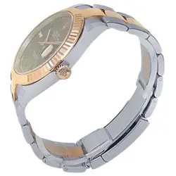 Rolex Datejust 18k Rose Gold Stainless Steel Oyster Auto Grey Men's Watch 126331