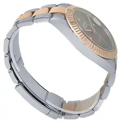 Rolex Datejust 18k Rose Gold Stainless Steel Oyster Auto Grey Men's Watch 126331