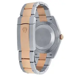 Rolex Datejust 18k Rose Gold Stainless Steel Oyster Auto Grey Men's Watch 126331