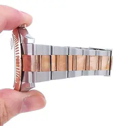 Rolex Datejust 18k Rose Gold Stainless Steel Oyster Auto Grey Men's Watch 126331