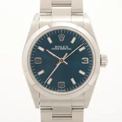 ROLEX OYSTER PERPETUAL 77080 SS AT BLUE-FACE 3 EXTRA LINKS