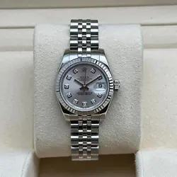 ROLEX DATEJUST 26MM GOLD STEEL DIAMOND SILVER DIAL JUBILEE LADIES WATCH 179174