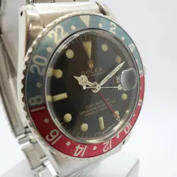 Rolex GMT-Master 1675 Mirror Red Blue 10 GILT Mini Hands Gold #U123