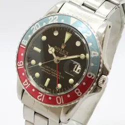 Rolex GMT-Master 1675 Mirror Red Blue 10 GILT Mini Hands Gold #U123