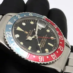 Rolex GMT-Master 1675 Mirror Red Blue 10 GILT Mini Hands Gold #U123