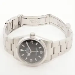 ROLEX EXPLORER I 14270 SS AT BLACK DIAL 2 EXTRA LINKS