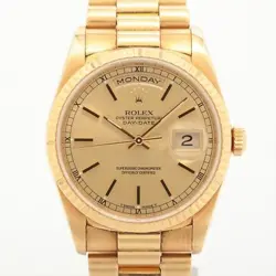 ROLEX DAY-DATE 18238 YG AT CHAMPAGNE-FACE