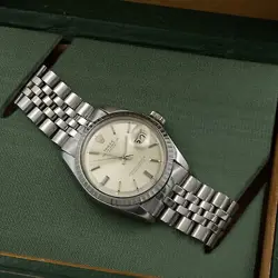 Rolex OP Datejust Ref.1603 SS Silver Dial Box 36mm Full Set #W132547-1